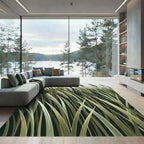 Earthy Tone Reeds Abstract Field Rug