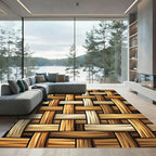 Woven Natural Texture Wood Grain Rug
