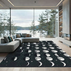 Celestial Lunar Phases Night Sky Rug