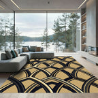 Gold and Black Art Deco Arch Rug