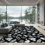 Monochromatic Aggregate Mosaic Fragments Rug