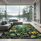 Enchanted Honeysuckle Garden Botanical Art Rug