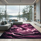 Dramatic Magenta Lightning Storm Swirl Rug