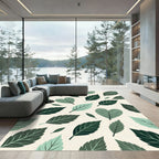 Lush Green Botanical Heart Leaf Rug