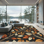 Autumnal Amber Leaf Interlacing Branch Rug