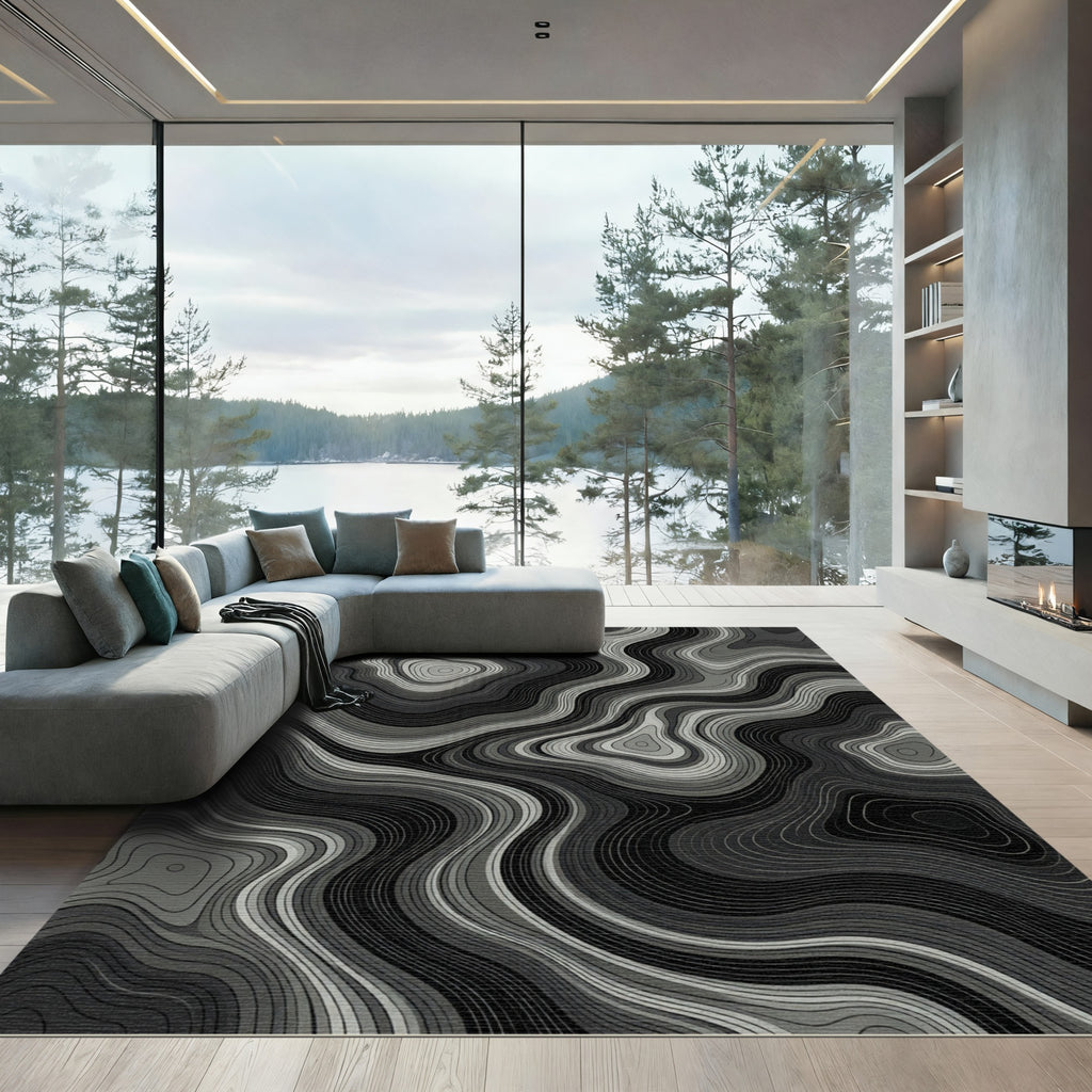 Monochromatic Topographic Contour Rug