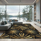 Black Gold Art Deco Sunburst Rug