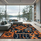 Geometric Ram Star Earthy Area Decor Rug