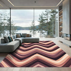 Deep Plum Layered Chevron Rug