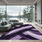 Purple Brushstroke Abstract Flow Rug