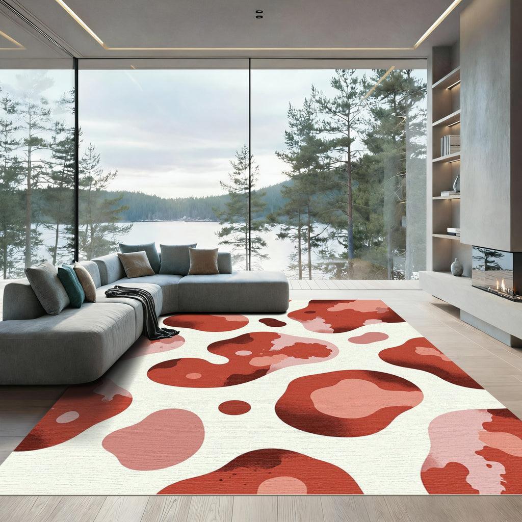 Red Blush Organic Spots Rug