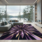 Radiant Amethyst Crystal Starburst Rug