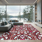 Crimson Heart Arch Scrollwork Rug