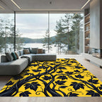 Vivid Yellow Dark Vine Foliage Rug