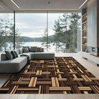 Warm Earth Tone Woven Texture Rug