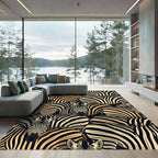 Bold Zebra Animal Stripe Monochrome Rug