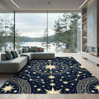 Celestial Navy Golden Constellation Map Rug
