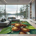 Lush Botanical Kiwi Fruit Foliage Rug