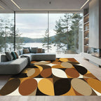 Earthy Organic Geometric Mid Century Modern Rug