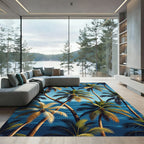 Tropical Palm Island Blue Ocean View Rug