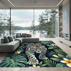 Majestic Tiger Tropical Jungle Floral Rug