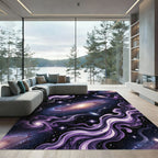 Ethereal Purple Cosmic Nebula Galaxy Rug