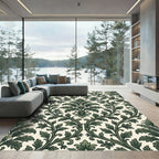 Emerald Foliage Damask Scroll Victorian Rug