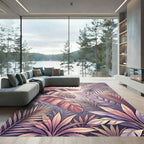 Pastel Tropical Foliage Orchid Garden Rug