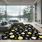 Gold Silver Ornaments Snowflake Pattern Rug
