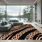 Peach and Black Zebra Leopard Fusion Rug