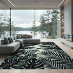 Monstera Palm Dark Forest Panorama Rug
