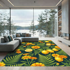 Sunlit Lemon and Marigold Botanical Garden Rug