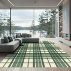 Classic Forest Green Tartan Check Rug