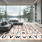 Bold Alphabet Grid Composition Rug