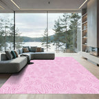Pink Abstract Swirl Lines Rug