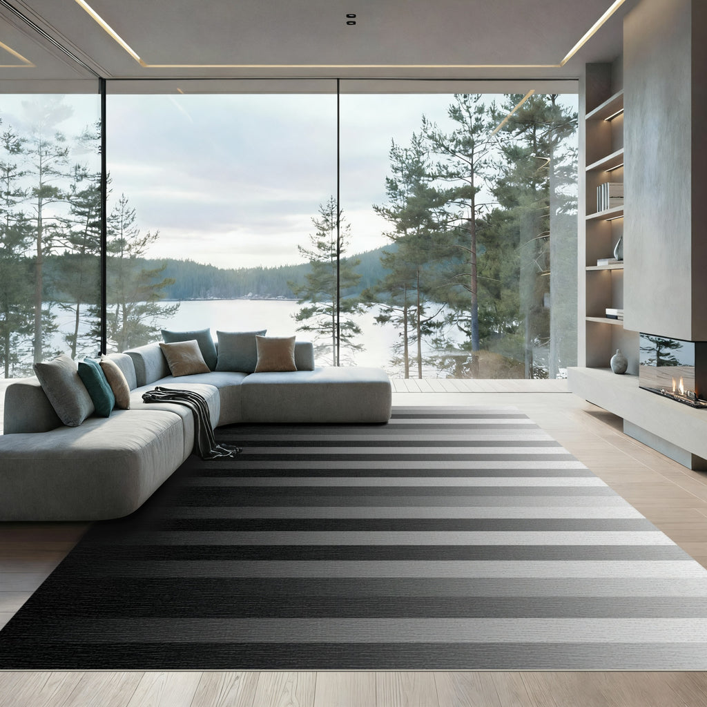 Monochromatic Linear Gradient Stripes Rug