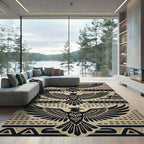 Bold Black Eagle Tribal Harmony Rug