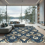Nautical Rope Knot Star Shell Arrangement Rug