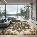 Elegant Antique Scalloped Shell Medallion Rug