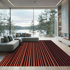 Crimson to Burgundy Vertical Lines Rug