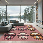 Ornate Pink Bows and Vintage Frames Rug