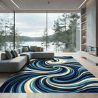 Deep Ocean Swirl Dynamic Wave Rug