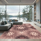 Rosy Sunburst Starburst Atomic Design Rug