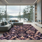 Regal Damask Crown Scrollwork Harmony Rug