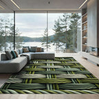 Green Woven Texture Interlaced Rope Rug