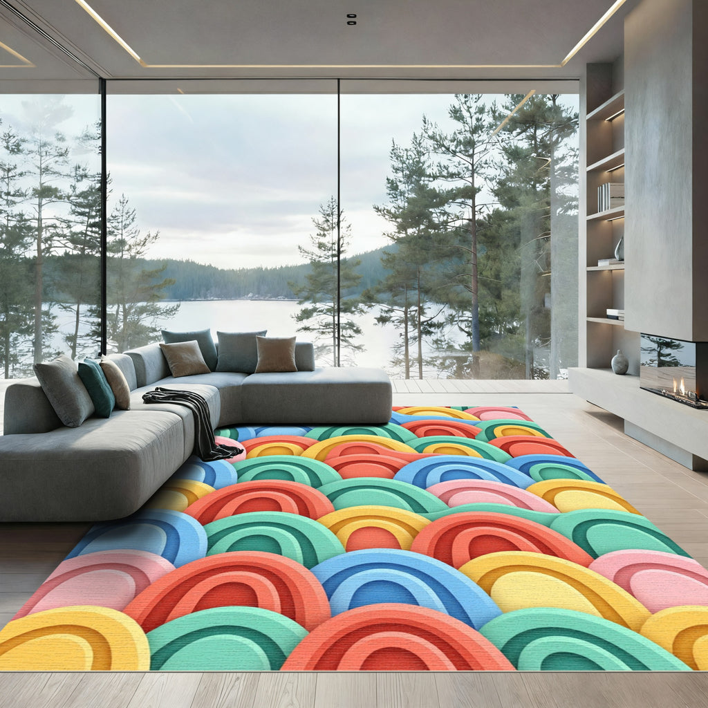 Colorful Abstract Arch Landscape Rug