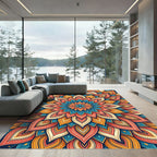 Vibrant Multi-Color Medallion Floral Mandala Rug