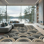 Neutral Toned Scalloped Arch Ripple Rug