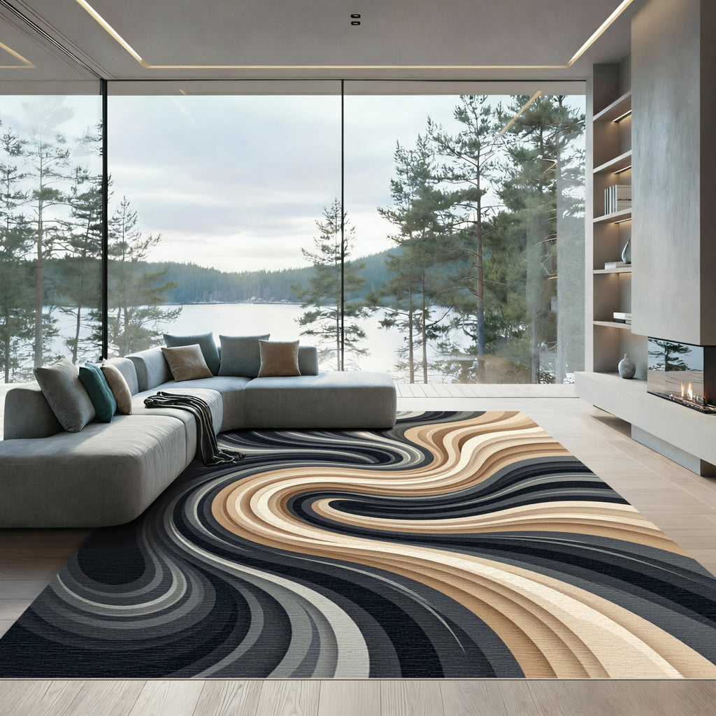Abstract Fluid Neutral Tone Wave Rug