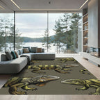 Iguana Tropical Reptile Olive Earth Rug